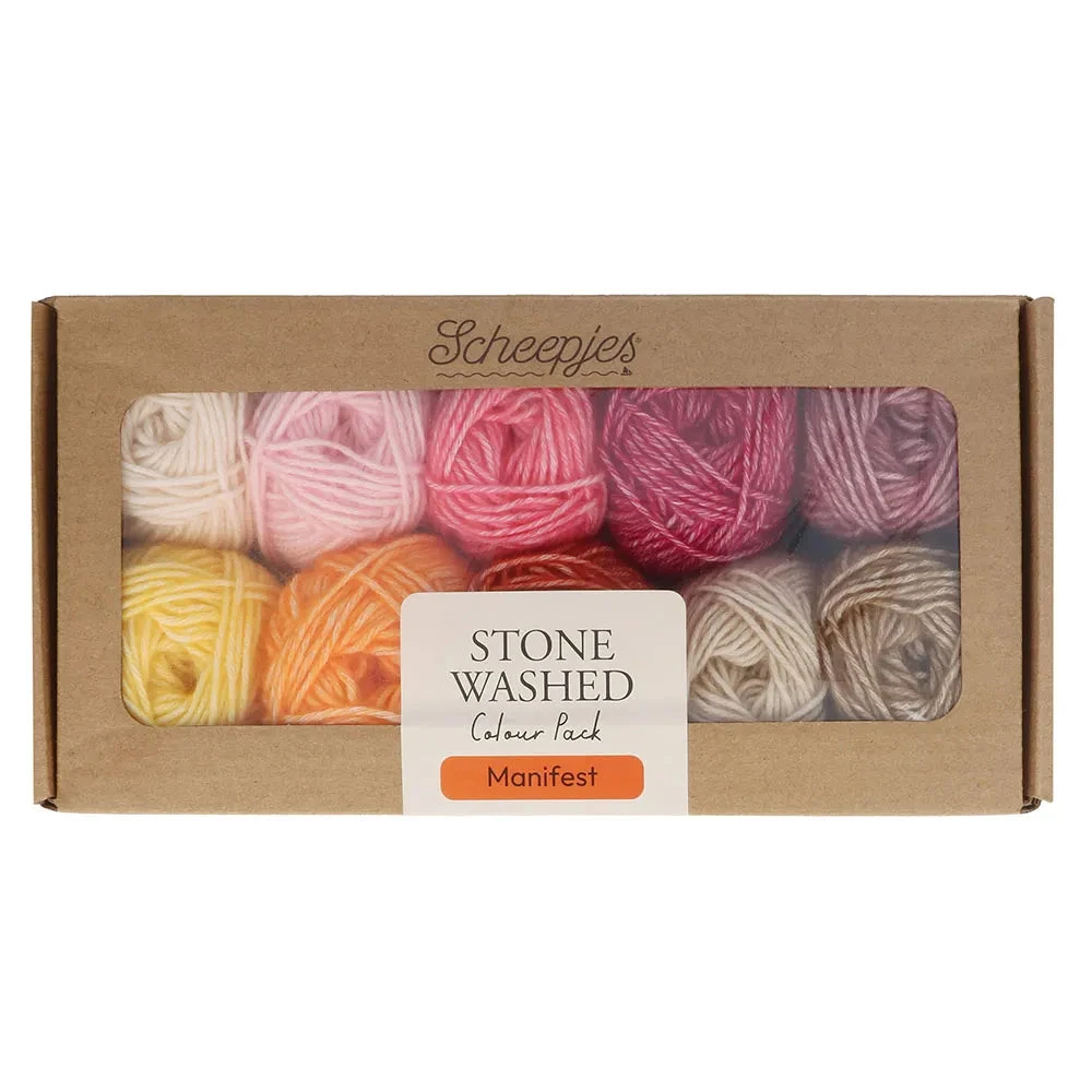 Stone Washed Minis Colour Pack - 10 X 25g Balls - Manifest 3 Stone Washed Minis Colour Pack - 10 X 25g Balls - Manifest