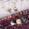 Milward 5 Metal Charm Bulb Pin Stitch Markers - Bee Happy 1 Milward 5 Metal Charm Bulb Pin Stitch Markers - Bee Happy -Black Sheep Wool 2513230 LS