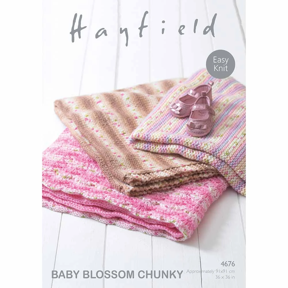 Blankets In Hayfield Baby Blossom Chunky - Digital Version 3 Blankets In Hayfield Baby Blossom Chunky - Digital Version