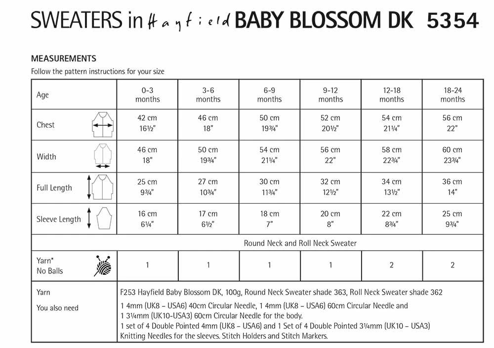 Sweaters In Hayfield Baby Blossom DK 4 Sweaters In Hayfield Baby Blossom DK - Image 2