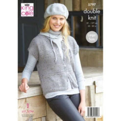 Cardigan And Waistcoat In King Cole Homespun Dk - Digital Version 5797 -Black Sheep Wool 5797b 500x709 1