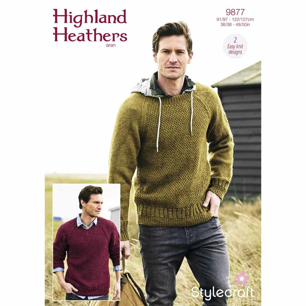 Sweaters In Stylecraft Highland Heathers Aran - Digital Version 9877 3 Sweaters In Stylecraft Highland Heathers Aran - Digital Version 9877