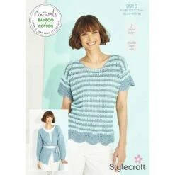 Crochet Tee Shirt & Cardigan In Stylecraft Naturals Bamboo + Cotton DK