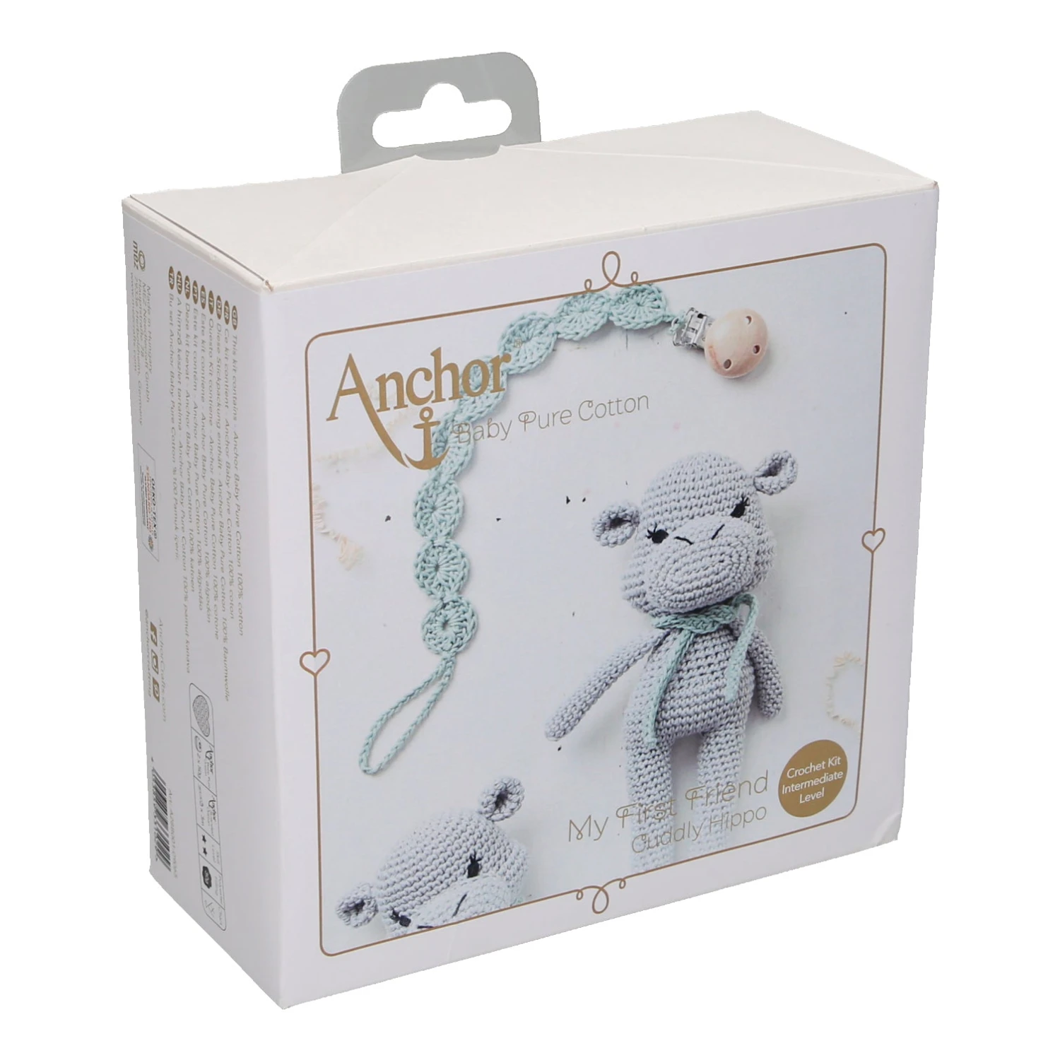 Anchor Baby Pure Cotton My First Friend Crochet Kit - Cuddly Hippo 4 Anchor Baby Pure Cotton My First Friend Crochet Kit - Cuddly Hippo - Image 2