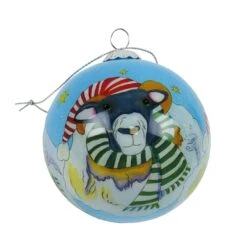 Emma Ball Sheep Hand Painted Glass Bauble