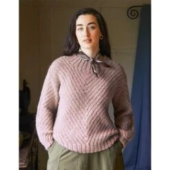 West Yorkshire Spinners Fable Brushed Aran - Folklore Pattern Book -Black Sheep Wool DBP0319 WYS Fable Brushed Aran Guinevere Chevron Rib Jumper Pattern WYS1000387 6