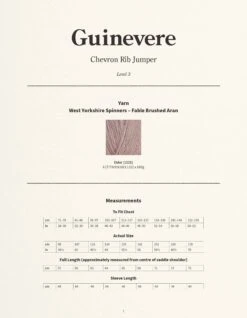 West Yorkshire Spinners Fable Brushed Aran - Folklore Pattern Book -Black Sheep Wool DBP0319 WYS Fable Brushed Aran Guinevere Chevron Rib Jumper Pattern WYS1000387 7