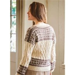 West Yorkshire Spinners Fable Brushed Aran - Folklore Pattern Book -Black Sheep Wool DBP0320 WYS Fable Brushed Aran Clio Cable Fair Isle Panel Jumper Pattern WYS1000388 12