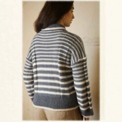 West Yorkshire Spinners Fable Brushed Aran - Folklore Pattern Book -Black Sheep Wool DBP0326 WYS Fable Brushed Aran Iris Breton Stripe Panel Jumper Pattern WYS1000394 8