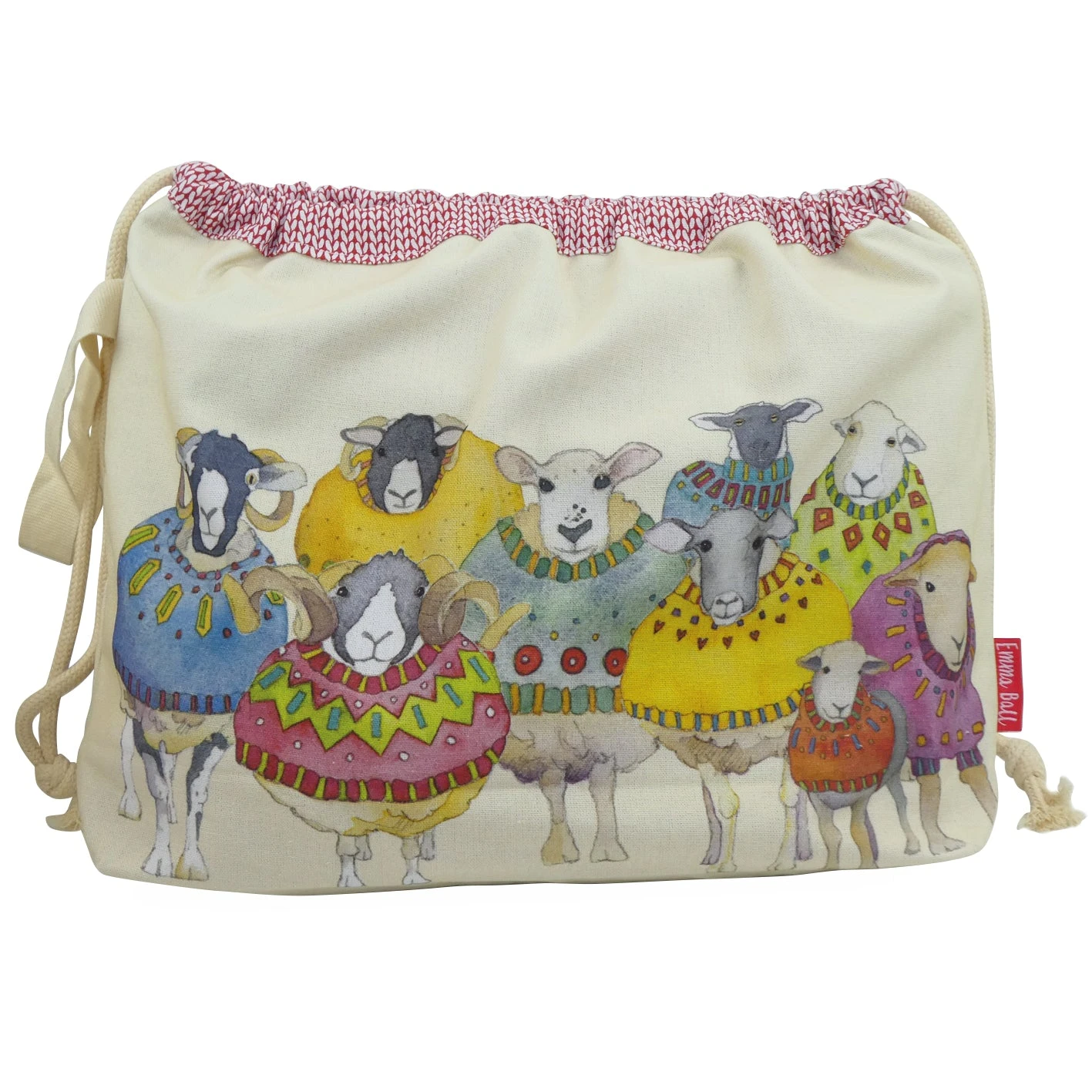 Emma Ball Drawstring Bag - Sheep In Sweaters 3 Emma Ball Drawstring Bag - Sheep In Sweaters