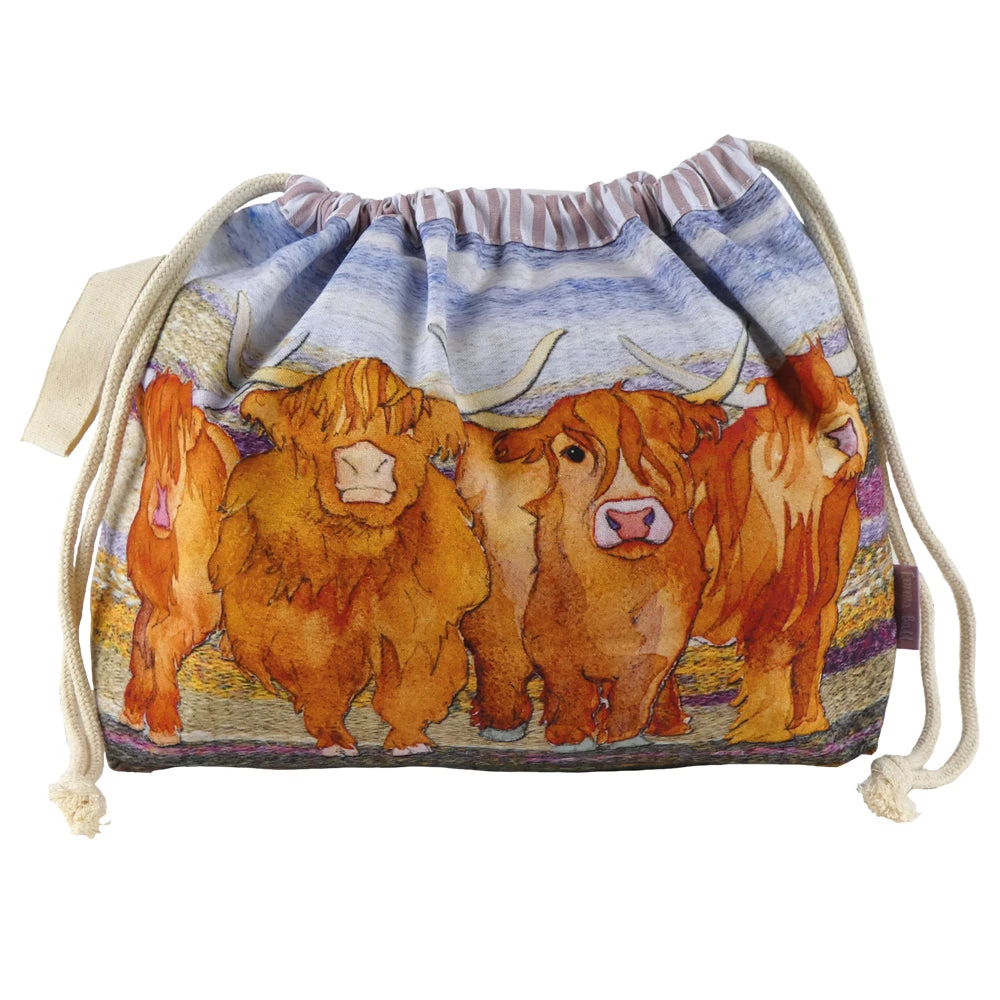 Emma Ball Drawstring Bag - Highland Cows 2 Emma Ball Drawstring Bag - Highland Cows