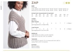 Rowan Easy Style By Martin Storey -Black Sheep Wool Garment Specification Easy Style 10