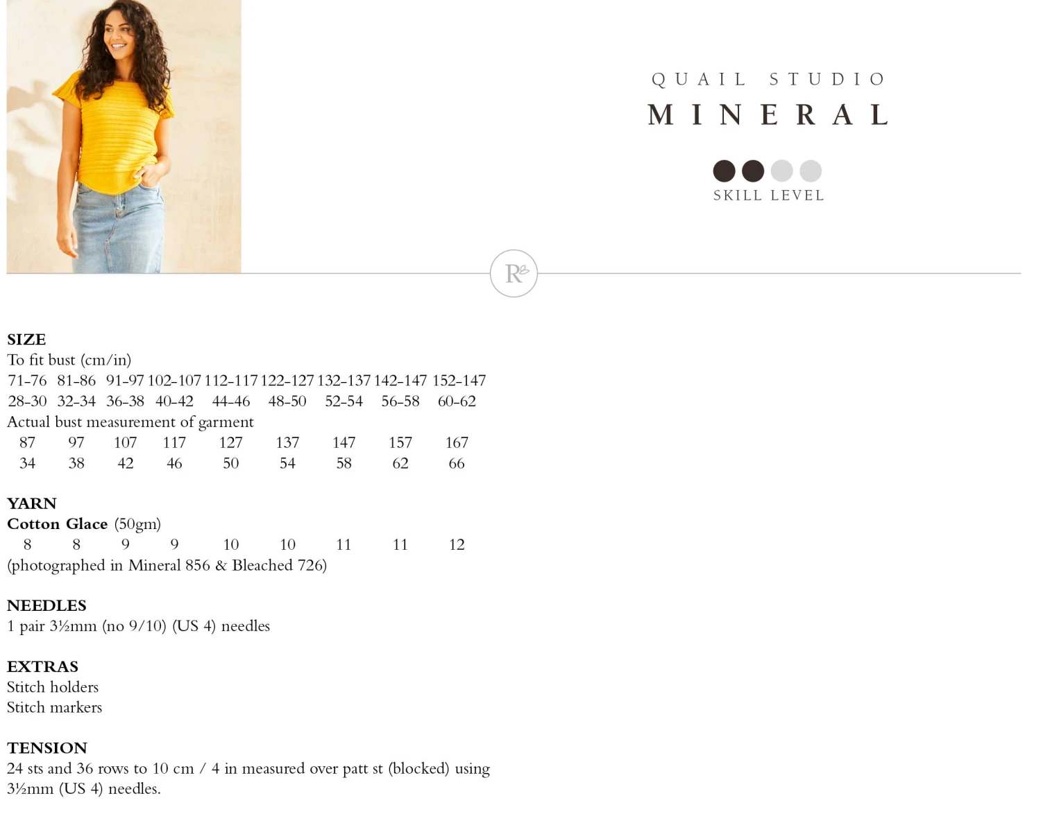 Mineral Tee In Rowan Cotton Glace - Digital Version 3 Mineral Tee In Rowan Cotton Glace - Digital Version - Image 2