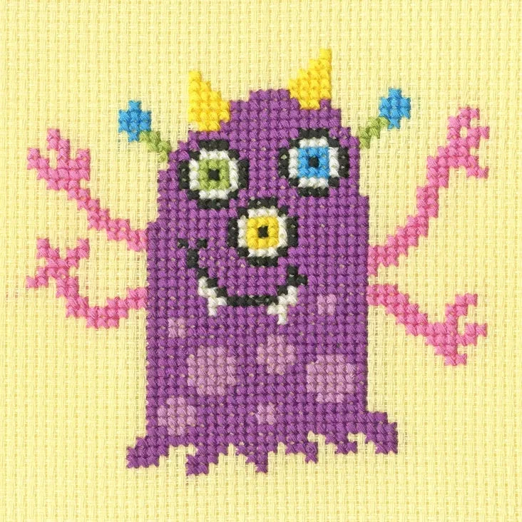 Massive Monsters - Perry - Bothy Threads Learn How To Cross Stitch Kit 3 Massive Monsters - Perry - Bothy Threads Learn How To Cross Stitch Kit