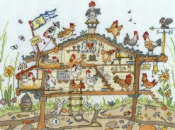Cut Thru' Hen Home Cross Stitch Kit