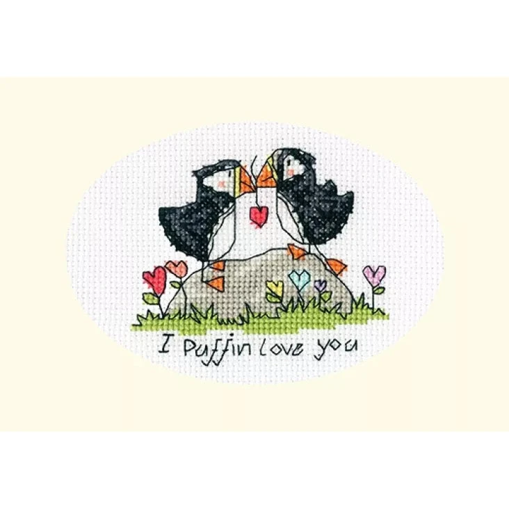 I Puffin Love You- Bothy Threads Greeting Card Cross Stitch Kit 3 I Puffin Love You- Bothy Threads Greeting Card Cross Stitch Kit