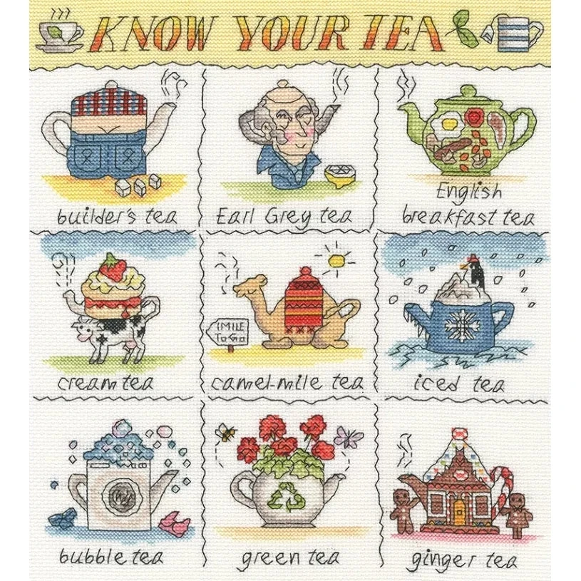 Know Your Tea - Bothy Threads Cross Stitch Kit 3 Know Your Tea - Bothy Threads Cross Stitch Kit