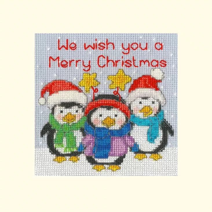 Penguin Pals - Bothy Threads Christmas Card Cross Stitch Kit 3 Penguin Pals - Bothy Threads Christmas Card Cross Stitch Kit