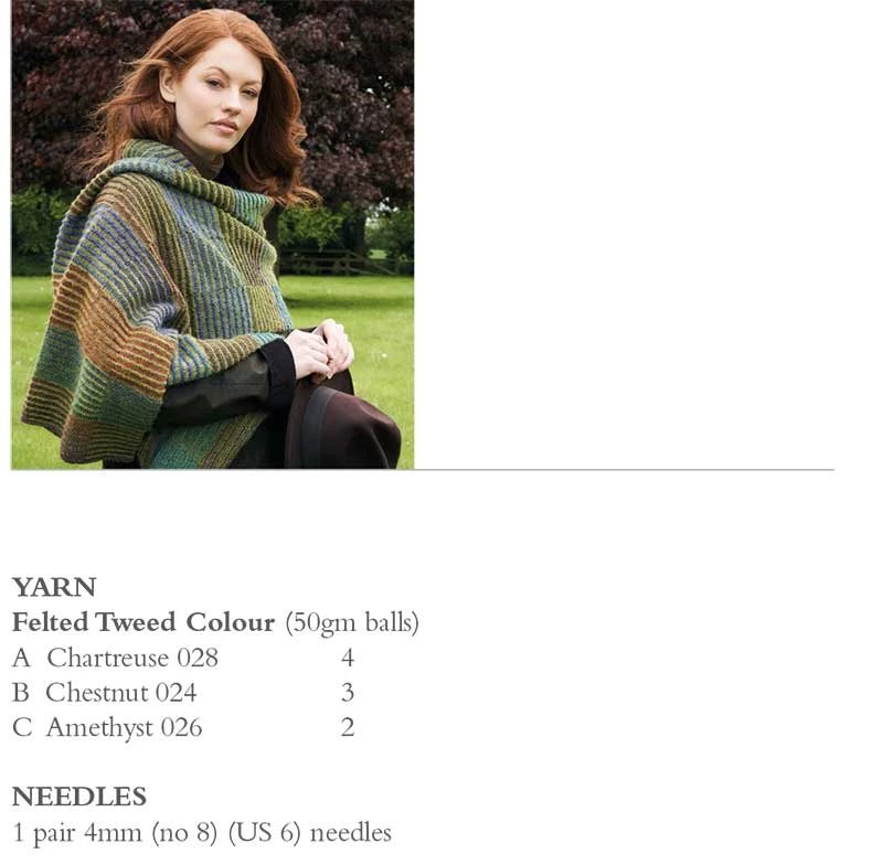 Corinthian Wrap In Rowan Felted Tweed Colour - Digital Version 4 Corinthian Wrap In Rowan Felted Tweed Colour - Digital Version - Image 2