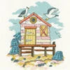 By The Sea - Pink Beach Hut Heritage Crafts Cross Stitch Kit -Black Sheep Wool bhpi1747 72