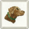 Chocolate Labrador - Heritage Crafts Coaster Kit