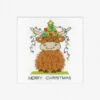 Highland Christmas Lights Greetings Card - Heritage Crafts Cross Stitch Kit