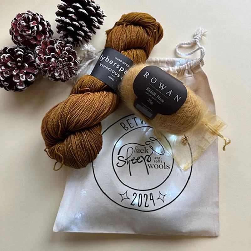 Betwixtmas 2024 Knitted Shoulder Cowl - Gold In Fyberspates Vivacious 4ply & Rowan Kidsilk Haze By Carol Meldrum 4 Betwixtmas 2024 Knitted Shoulder Cowl - Gold In Fyberspates Vivacious 4ply & Rowan Kidsilk Haze By Carol Meldrum - Image 2