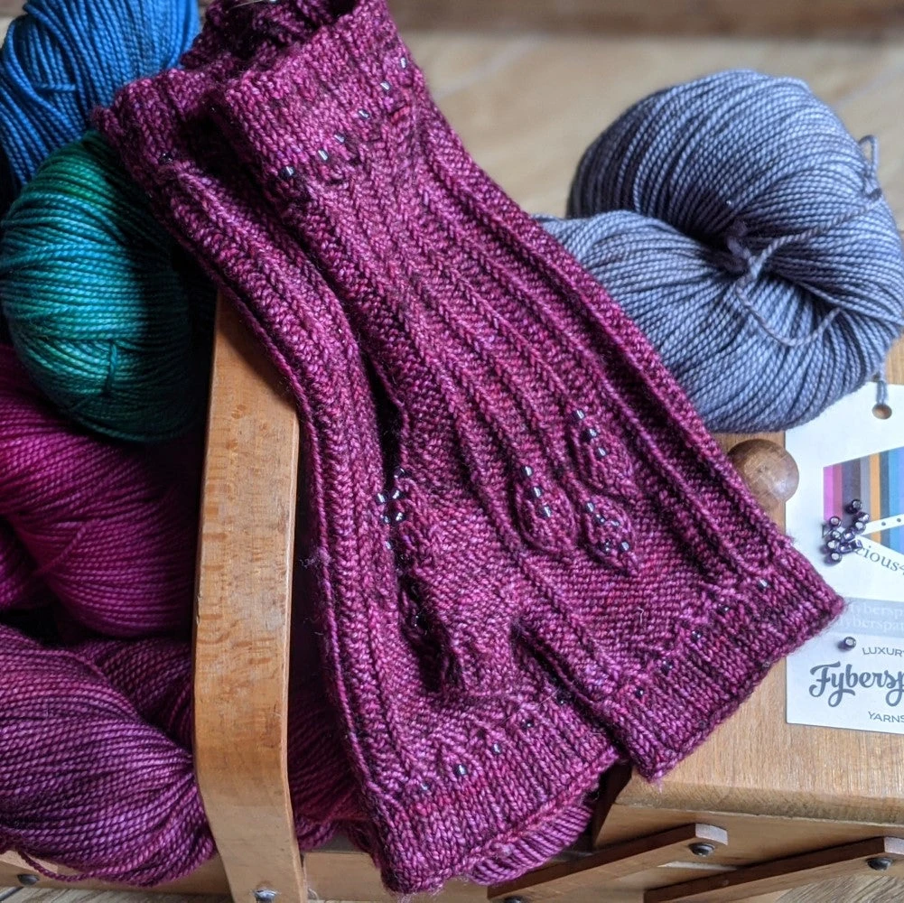 Leave These To Me Fingerless Mitts - Pack In Fyberspates Vivacious 4ply - Pebble Beach 5 Leave These To Me Fingerless Mitts - Pack In Fyberspates Vivacious 4ply - Pebble Beach - Image 3