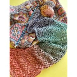 Falcon Crest Scarf In Lang Yarns Paradise - By Sara Geraghty - Digital Version -Black Sheep Wool paradise knit1