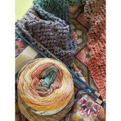 Falcon Crest Scarf In Lang Yarns Paradise - By Sara Geraghty - Digital Version -Black Sheep Wool paradise knit5