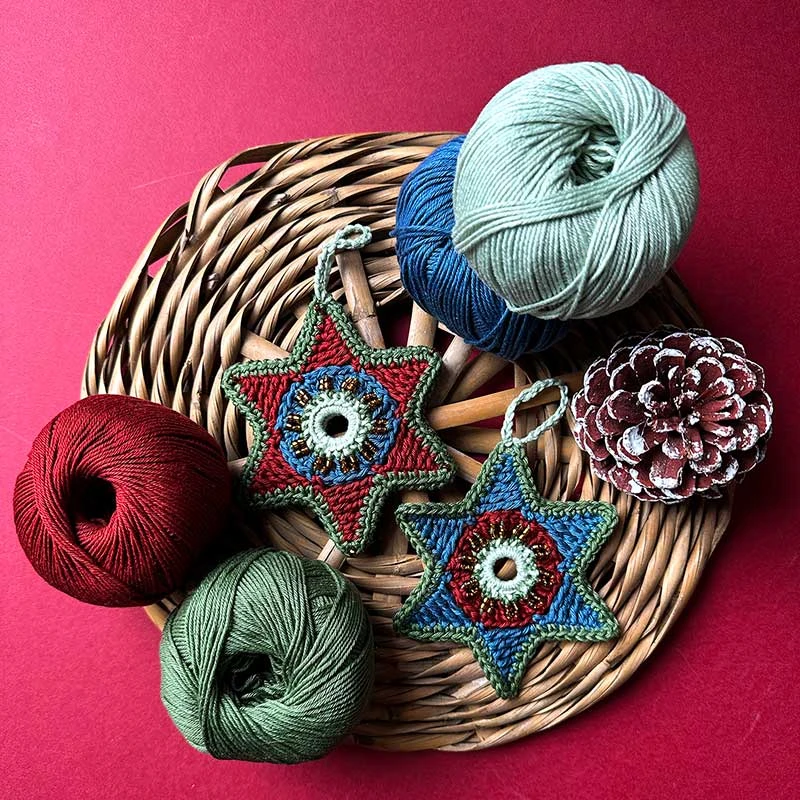 Celestial Star Beaded Christmas Decoration Pattern By Jane Crowfoot - Exclusive To Black Sheep Wools 7 Celestial Star Beaded Christmas Decoration Pattern By Jane Crowfoot - Exclusive To Black Sheep Wools - Image 5