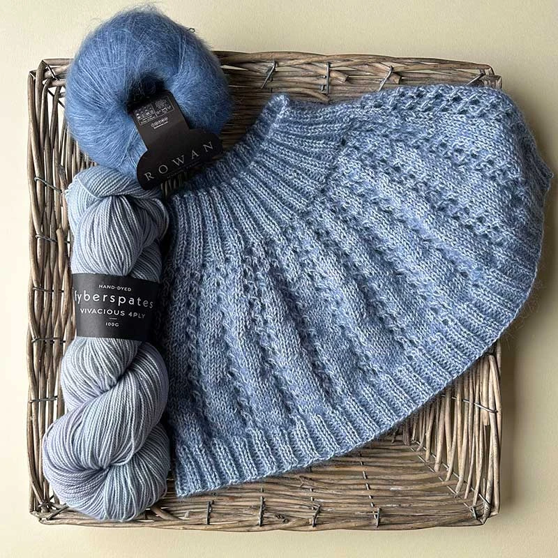 Betwixtmas 2024 Knitted Shoulder Cowl - Star Of Wonder In Fyberspates Vivacious 4ply & Rowan Kidsilk Haze By Carol Meldrum 5 Betwixtmas 2024 Knitted Shoulder Cowl - Star Of Wonder In Fyberspates Vivacious 4ply & Rowan Kidsilk Haze By Carol Meldrum - Image 3